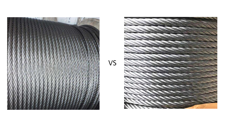 Comparison of electrogalvanized and hot-dip galvanized steel wire rope