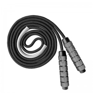 China Wholesale Jump Rope Set Factories Pricelist - Weighted Cotton 9mm Jump Rope Workout Skipping Rope black color – Bangyi