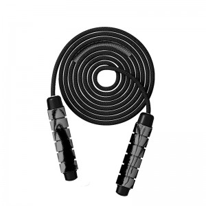 China Wholesale Jump Rope Skip Manufacturers Suppliers - Weighted Cotton 6mm Jump Rope Workout Skipping Rope black color – Bangyi