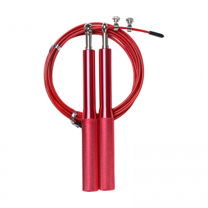 China Wholesale Professional Jump Rope Factories Pricelist - Skipping Rope Steel Wire Speed Jump Rope Ball Bearing with Aluminum Alloy Anti-Slip Handle for Fitness Sports Red – Bangyi