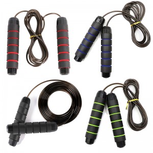 China Wholesale Skipping Rope Black Manufacturers Suppliers - Custom Exercise Gym Workout Training Fitness Heavy Steel Cable Wire Bearing Weighted Skipping Rope Adjustable Speed Jump Rope – ...