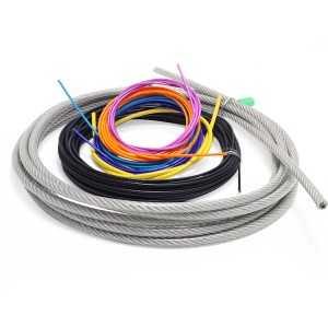 Colorful coated steel wire rope PVC PU Nylon coating galvanized wire cable